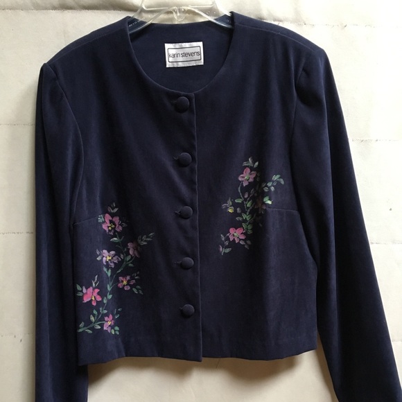 karin stevens Jackets & Blazers - Karin Stevens floral jacket vintage